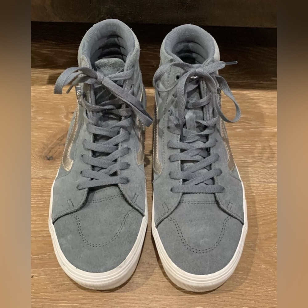 VANS Filmore Hi Suede High-Top Sneakers Women’s Sz10 Blue Silver Metallic